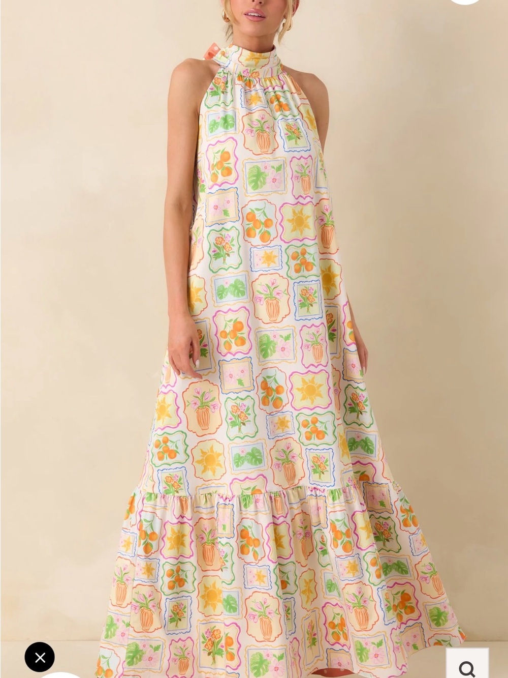 NWT PROSPERINA REBECCA MULTI PRINT COTTON REVERSIBLE MAXI DRESS - Picture 4 of 7